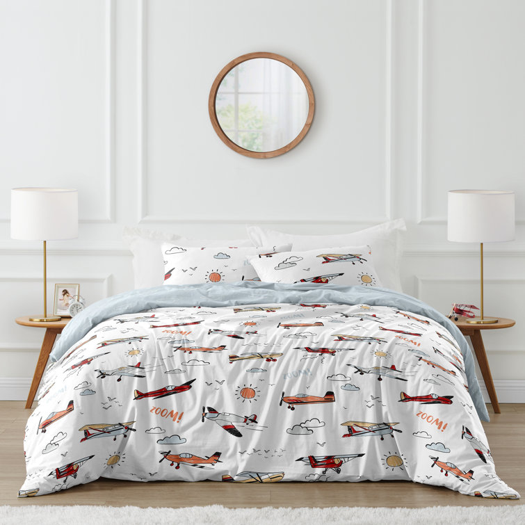 Red and white queen comforter shop set